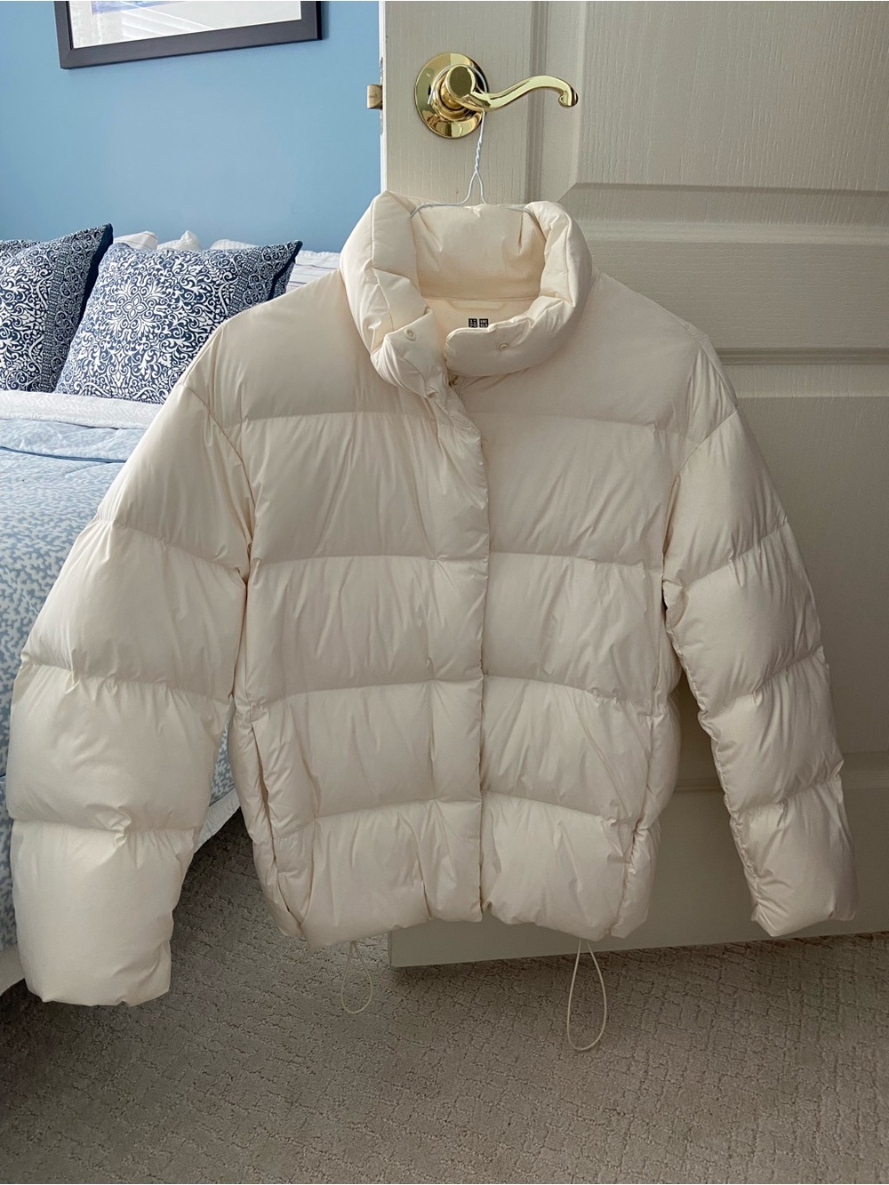 Uniqlo Ivory Quilted Puffer Jacket